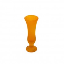 VASE-Frosted Orange Glass W/Ped Base