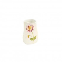 VASE-White W/Clover Blossom & Stem