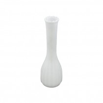 BUD VASE-Milk Glass Fluted W/Ruffled Edge