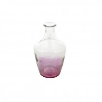 VASE-Clear Glass Neck W/Purple Fade Base