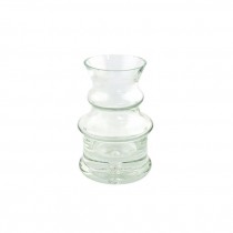 VASE-Clear Glass W/(2)Rings & Fluted Top