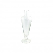 VASE-Tall Clear Glass Contemporay Urn Shape & Ped Base