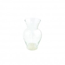 VASE-Clear Glass Urn W/Flared Top
