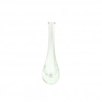 BUD VASE-Tall Clear Glass Design at Base & Footed
