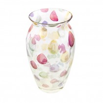 VASE-Clear Glass with Pastel Spots W/IN the Glass