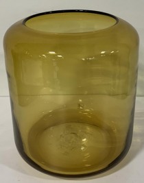 VASE-Rounded Cylinder Amber Glass