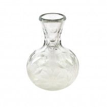 VASE-Clear Cut Glass/Floral Pattern