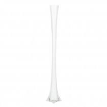 VASE-36IN-THIN WHITE GLASS