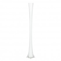 VASE-36IN-THIN WHITE GLASS