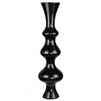 VASE-BLACK WOOD-TURNED