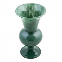 Vase-Jade glass ped base trump