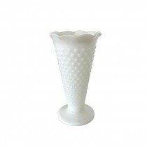 VASE-Milk Glass W/Pressed Circle Design