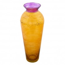 VASE-16H-ORANGE BEADED GLASS