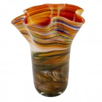 VASE-Large Venetian Glass W/Fluted Top