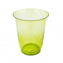 VASE-Clear Green Glass W/Wide Mouth