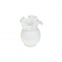 VASE-White Milk Glass Ruffled Edge