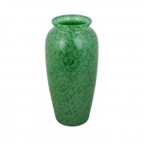 VASE-Tall Vase Green Crackle Glass