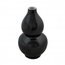 VASE-Black Glazed/Gourd Shaped