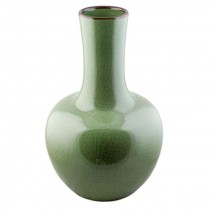 VASE-21H-CELEDON GREEN CRACKLE