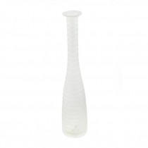 VASE-Tall Clear Glass W/Frosted Rings