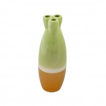 VASE- Green, White & Orange /3 Openings