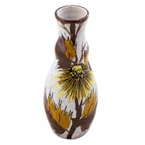 Vase-Yellow Flwr/Brown Leaves