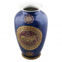 GINGER JAR-Navy BLUE W/Elephant Crest