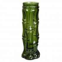 VASE- Glass/Green Bamboo