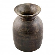 VASE-11H-DARK WOOD ETHNIC