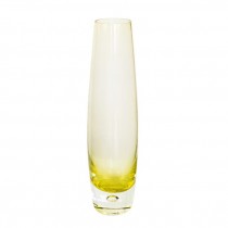 VASE-Tall Narrow Clear Yellow-Dark Yellow @ Base