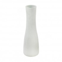 VASE-Mondern Matte White Vase W/Verticle Ribbing