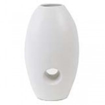 VASE-12H-WHITE-CERAMIC-OVAL-W/