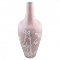 VASE-PINK W/ WHITE FLOWER IMAG