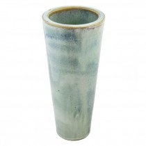 VASE-Tall Pottery W/White-Grey Glaze