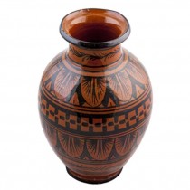 VASE-CERAMIC-RED-BLACK-MED