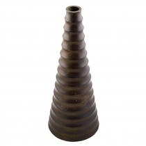 VASE-15"-MAHOGANY-RIBBED CONE