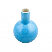 VASE-Turquoise Glaze Bud Vase (Round Belly W/Long Nec)