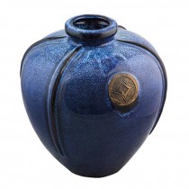 VASE-13H-COLBALT BLUE DRIP