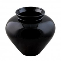 VASE-12"BLACK CERAMIC BULB