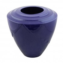 VASE-Round Art Deco/Navy Blue Glaze