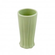 VASE-Pale Green W/Vertical Ridge Detailing