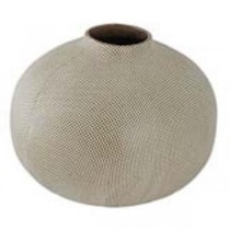 VASE-Ceramic Beige Faux Shagrin Pattern