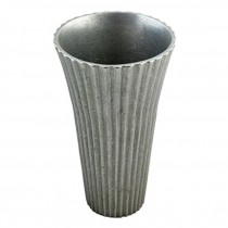 VASE-10"ALUMINUM-RIBBED