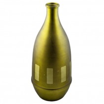 VASE-16H-GREEN-BRUSHED METAL