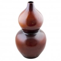 VASE-Oxblood Ceramic-Double Stack Bulbs