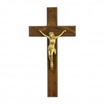 Crucifix-Wood W/Brass Jesus