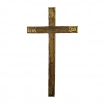 Cross- Wood with Gold Paint