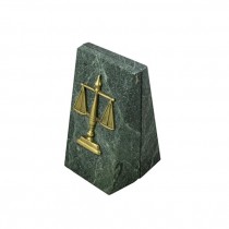 BOOKEND-Green Marble W/Gold Scales of Justice (Pair)