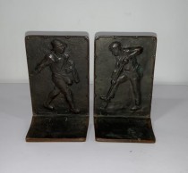 BOOKEND-BRONZE FARMERS (PAIR)