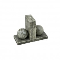 BOOKEND-L Shape Marble W/Marble Sphere (Pair)